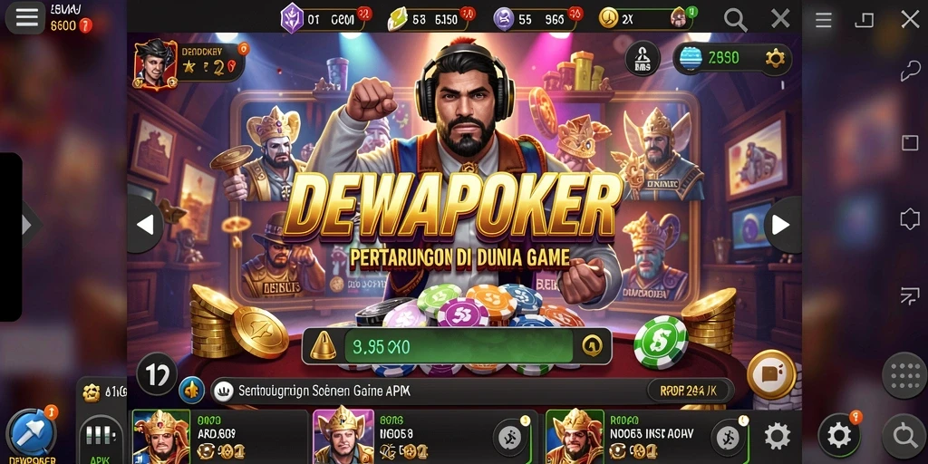 Screenshot aksi bertarung seru dalam DEWAPOKER.