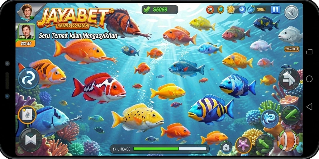 Screenshot gameplay JAYABET menampilkan aksi seru dalam menembak ikan.