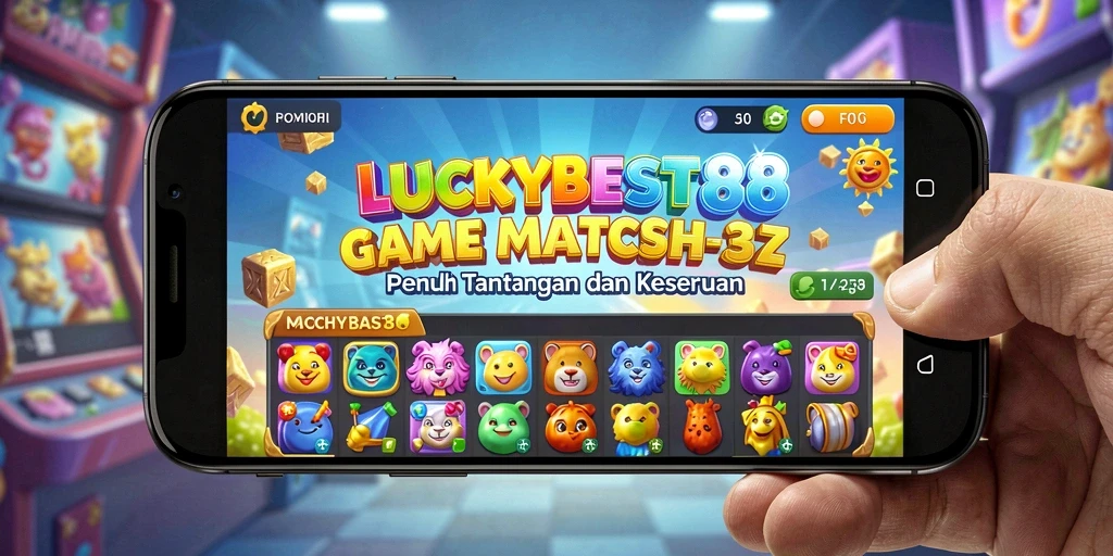 Tangkapan layar gameplay LUCKYBEST88 menampilkan momen mencocokkan ikon warna-warni.