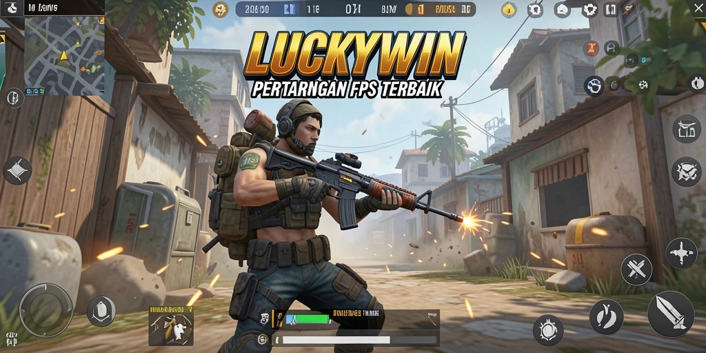 Tampilan menakjubkan dari gameplay FPS LUCKYWIN yang mendebarkan.