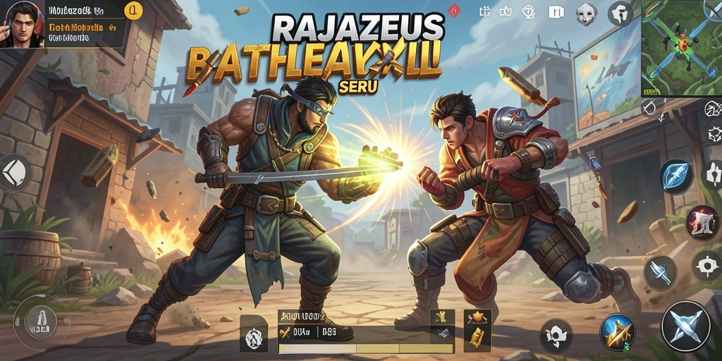Gameplay mendebarkan RAJAZEUS dengan aksi pertarungan yang intens.