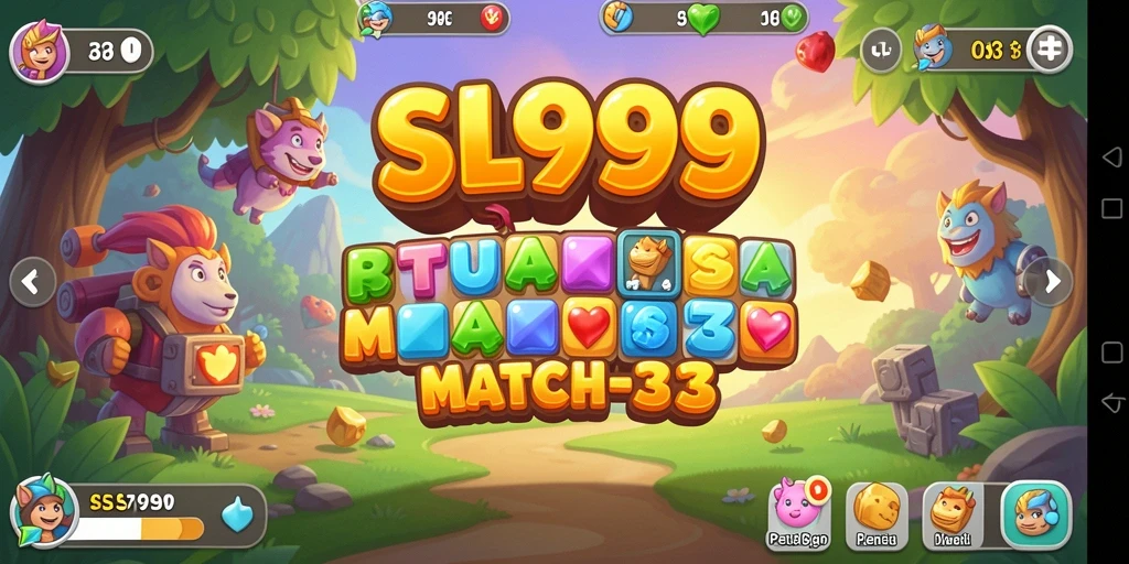 Tangkapan layar SL999 menampilkan gameplay seru dari permainan Match-3.