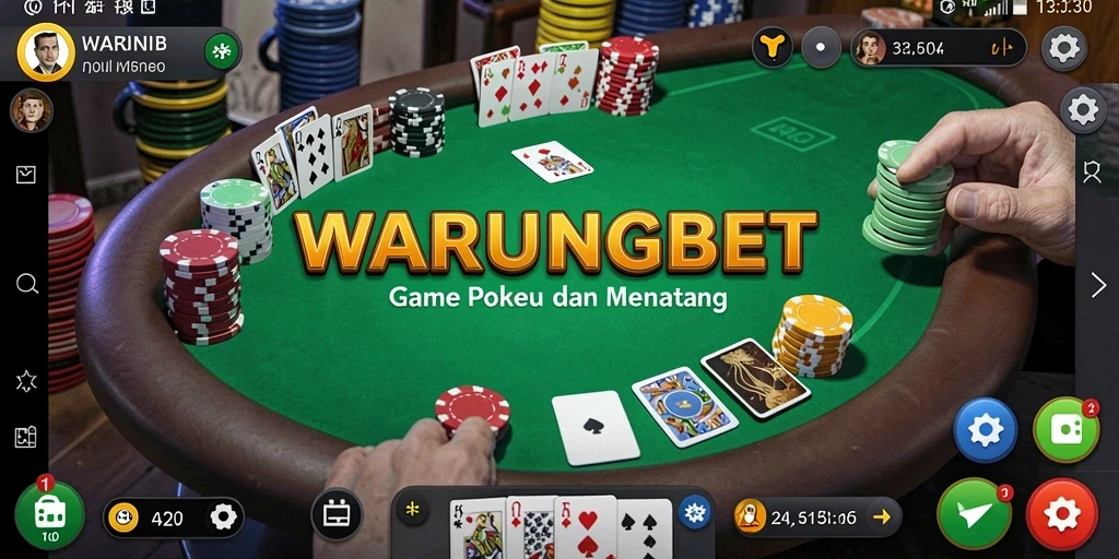 Menampilkan gameplay seru dalam permainan Poker WARUNGBET.
